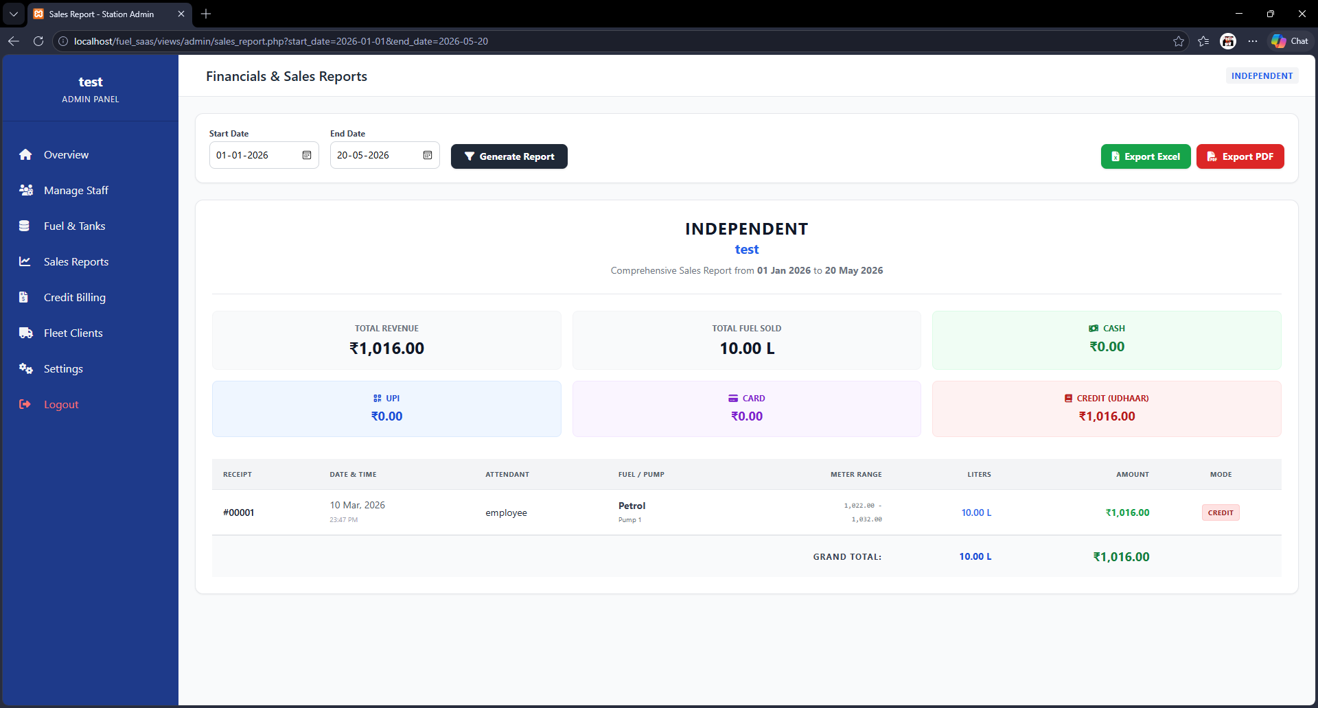 PediaFuel / Complete Fuel Station Management, Billing & Reporting Platform